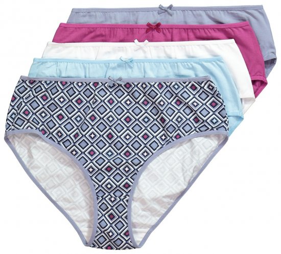 Ulla Popken 850077 Kuviolliset alushousut 5 kpl Vaaleansininen - Alushousut - 
