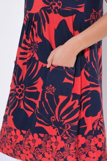 Ulla Popken 850175 Kuviollinen jerseymekko Koralli - Trikoomekot - 
