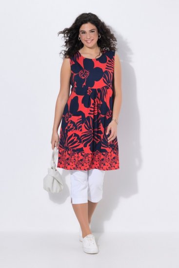 Ulla Popken 850175 Kuviollinen jerseymekko Koralli - Trikoomekot - 
