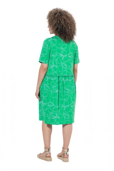 Ulla Popken 850204 Lyhythihainen jerseymekko V-aukolla Vihreä - Trikoomekot - 