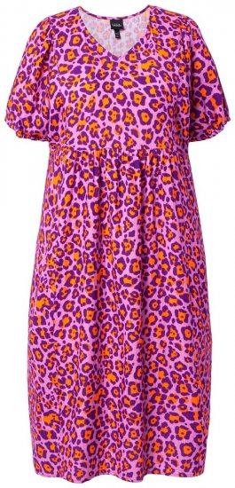Ulla Popken 850346 Kuviollinen mekko V-aukolla Roosa - Midimekot - Midimekot isoissa ko'oissa