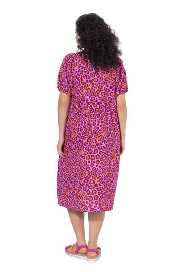 Ulla Popken 850346 Kuviollinen mekko V-aukolla Roosa - Midimekot - Midimekot isoissa ko'oissa
