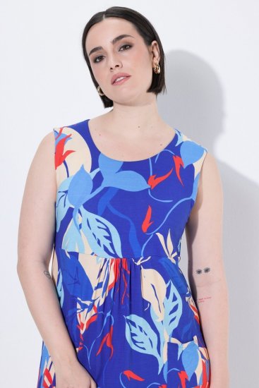 Ulla Popken 850367 Kuviollinen jerseymekko Tummansininen - Trikoomekot - 