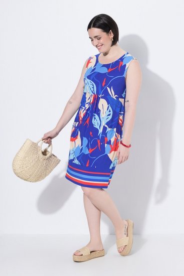 Ulla Popken 850367 Kuviollinen jerseymekko Tummansininen - Trikoomekot - 