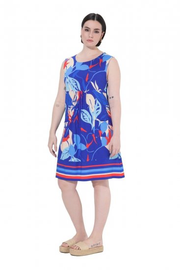 Ulla Popken 850367 Kuviollinen jerseymekko Tummansininen - Trikoomekot - 