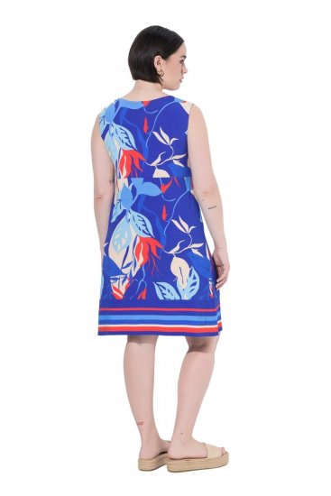 Ulla Popken 850367 Kuviollinen jerseymekko Tummansininen - Trikoomekot - 