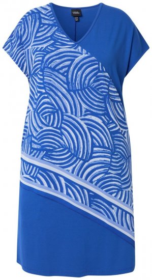 Ulla Popken 850389 Kuviollinen sifonkimekko Sininen - Naisten mekot isot koot - Mekot kaikille koille