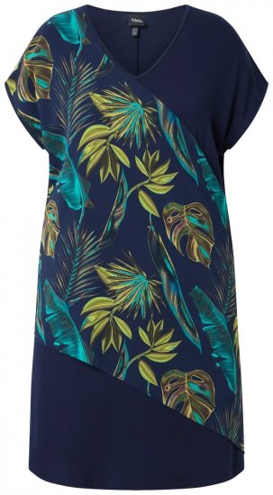 Ulla Popken 850393 Kuviollinen sifonkimekko Tummansininen - Kesämekot - Kesämekot isoissa kooissa