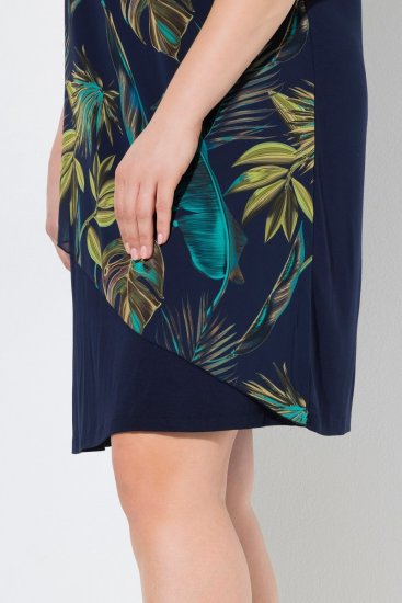 Ulla Popken 850393 Kuviollinen sifonkimekko Tummansininen - Kesämekot - Kesämekot isoissa kooissa