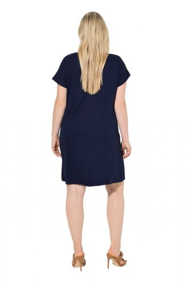 Ulla Popken 850393 Kuviollinen sifonkimekko Tummansininen - Kesämekot - Kesämekot isoissa kooissa