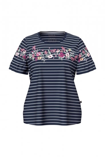 Ulla Popken 850403 Kukkakuvioinen pyjama Tummansininen - Pyjama/Loungewear - 