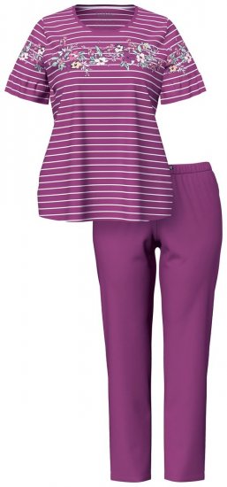 Ulla Popken 850403 Kukkakuvioinen pyjama Violetti - Pyjama/Loungewear - 
