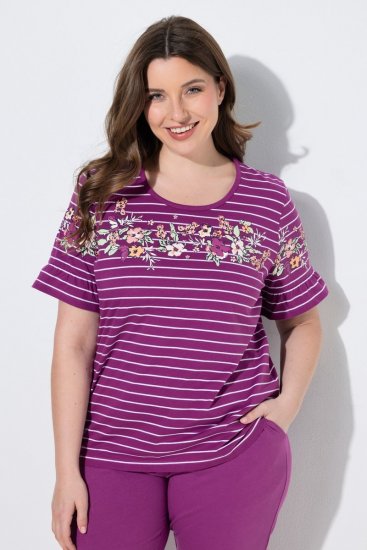 Ulla Popken 850403 Kukkakuvioinen pyjama Violetti - Pyjama/Loungewear - 