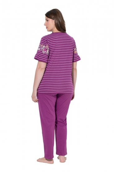 Ulla Popken 850403 Kukkakuvioinen pyjama Violetti - Pyjama/Loungewear - 