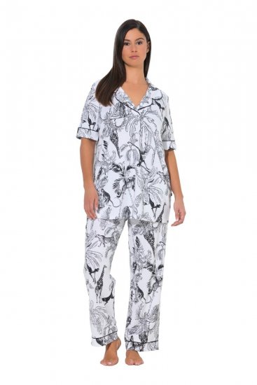 Ulla Popken 850441 Kuviollinen pyjama Luonnonvalkoinen - Pyjama/Loungewear - 