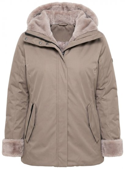 Ulla Popken 850509 Tekoturkistakki Taupe - Takit - Naisten takit plus-koossa