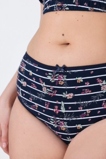 Ulla Popken 850538 Kukkakuvioiset alushousut luomupuuvillaa 2 kpl Tummansininen - Alushousut - 