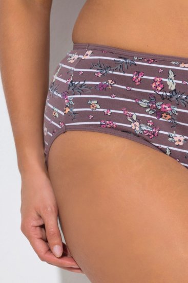 Ulla Popken 850538 Kukkakuvioiset alushousut luomupuuvillaa 2 kpl Ruskea - Alushousut - 