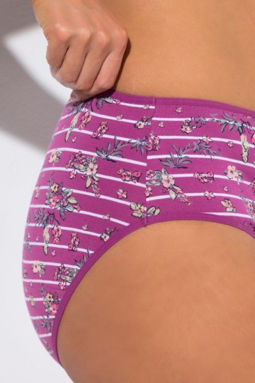 Ulla Popken 850538 Kukkakuvioiset alushousut luomupuuvillaa 2 kpl Violetti - Alushousut - 