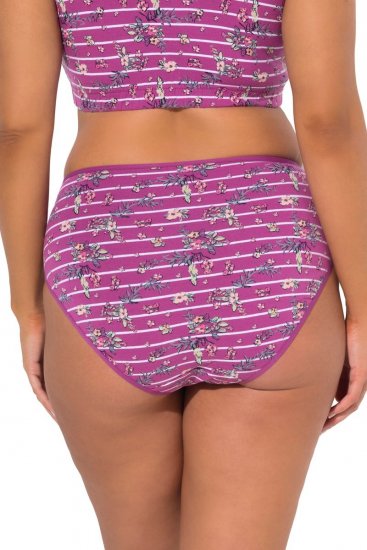 Ulla Popken 850538 Kukkakuvioiset alushousut luomupuuvillaa 2 kpl Violetti - Alushousut - 