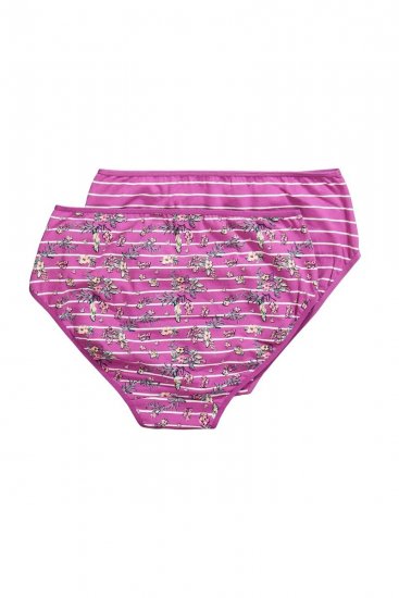Ulla Popken 850538 Kukkakuvioiset alushousut luomupuuvillaa 2 kpl Violetti - Alushousut - 