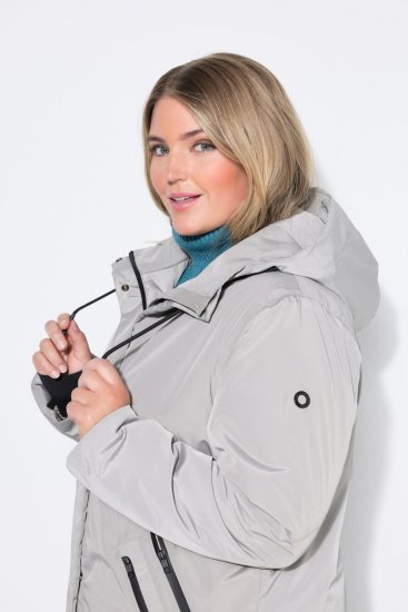 Ulla Popken 850774 Ulkoilutakki Harmaa - Pitkät takit - Naisten takit isoissa kooissa
