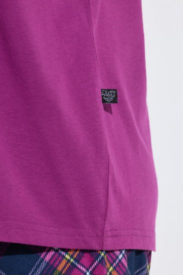 Ulla Popken 850864 Ruudullinen 3-osainen pyjamasetti Violetti - Pyjama/Loungewear - 