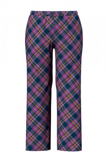 Ulla Popken 850864 Ruudullinen 3-osainen pyjamasetti Violetti - Pyjama/Loungewear - 