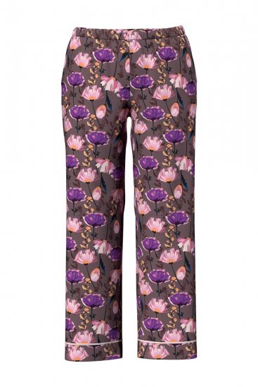 Ulla Popken 850903 Kukkakuvioinen pyjama 2 kpl Ruskea - Pyjama/Loungewear - 