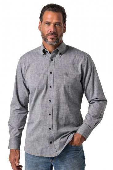 JP1880 850931 Pitkähihainen chambray-paita Musta TALL - TALL kauluspaidat - TALL-paidat pitkille miehille