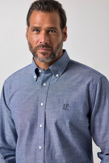 JP1880 850931 Pitkähihainen chambray-paita Denimsininen TALL - TALL kauluspaidat - TALL-paidat pitkille miehille