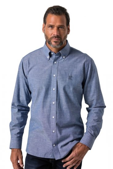 JP1880 850931 Pitkähihainen chambray-paita Denimsininen TALL - TALL kauluspaidat - TALL-paidat pitkille miehille