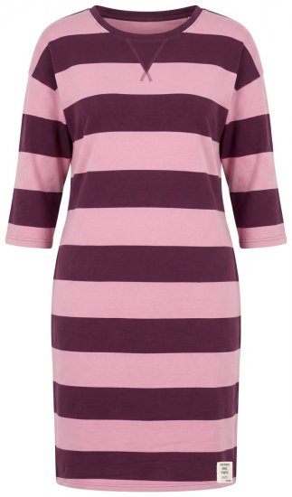 Ulla Popken 850958 Raidallinen collegemekko 3/4-hihoilla Viininpunainen - Collegemekot - 