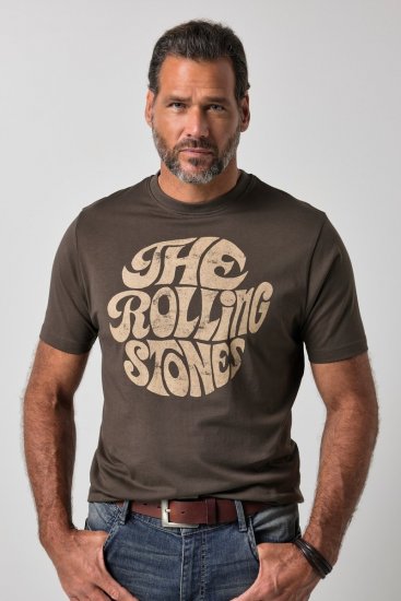 JP1880 851001 Rolling Stones Retro Logo T-paita Pähkinänruskea TALL - TALL T-paidat - T-paidat pitkille miehille 