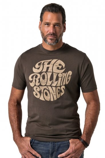 JP1880 851001 Rolling Stones Retro Logo T-paita Pähkinänruskea TALL - TALL T-paidat - T-paidat pitkille miehille 