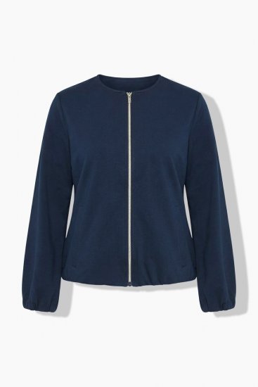 Ulla Popken 851040 Vetoketjullinen collegetakki Tummansininen - Collegepaidat - Naisten collegepaidat isoina kokoina