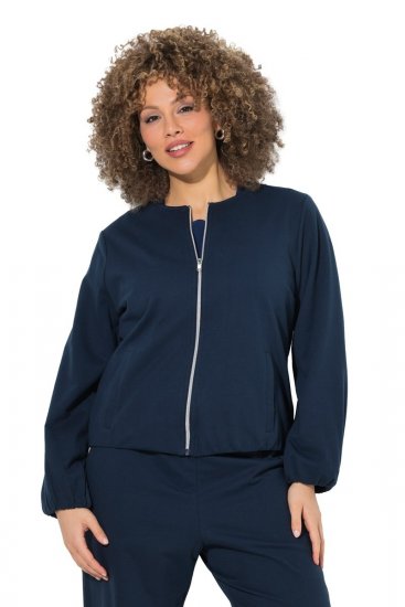 Ulla Popken 851040 Vetoketjullinen collegetakki Tummansininen - Collegepaidat - Naisten collegepaidat isoina kokoina