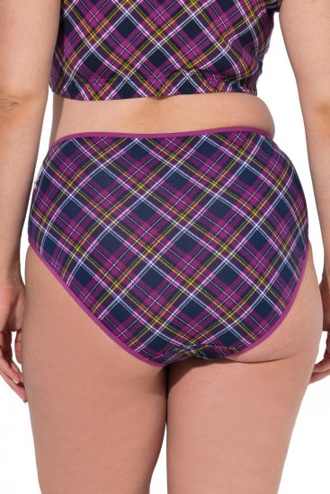 Ulla Popken 851070 Ruudulliset alushousut luomupuuvillaa 5 kpl Violetti - Alushousut - 