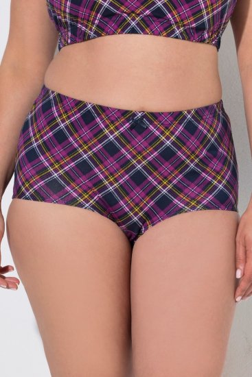Ulla Popken 851071 Ruudulliset alushousut luomupuuvillaa 2 kpl Violetti - Alushousut - 