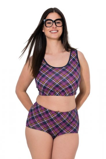 Ulla Popken 851071 Ruudulliset alushousut luomupuuvillaa 2 kpl Violetti - Alushousut - 