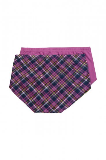 Ulla Popken 851071 Ruudulliset alushousut luomupuuvillaa 2 kpl Violetti - Alushousut - 