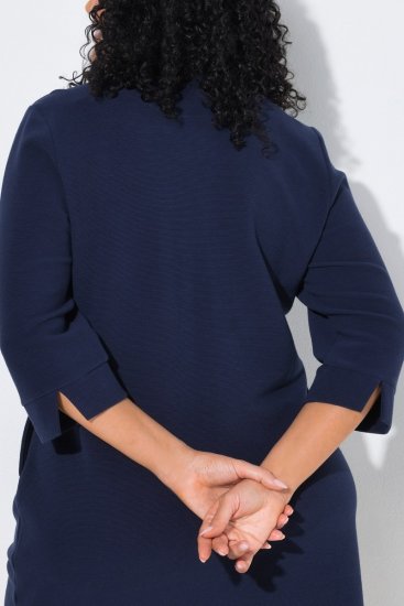 Ulla Popken 851220 Mekko 3/4-hihoilla Tummansininen - Naisten mekot isot koot - Mekot kaikille koille