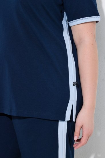 Ulla Popken 851245 Raidallinen pyjama Tummansininen - Pyjama/Loungewear - 