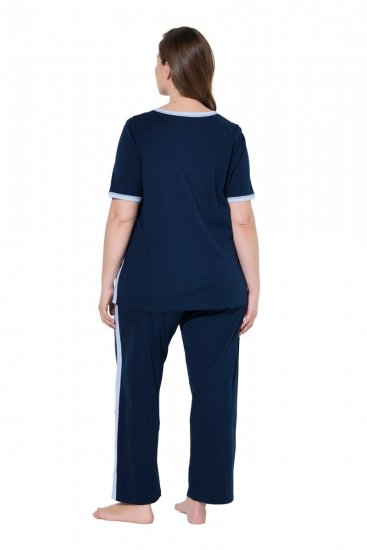 Ulla Popken 851245 Raidallinen pyjama Tummansininen - Pyjama/Loungewear - 