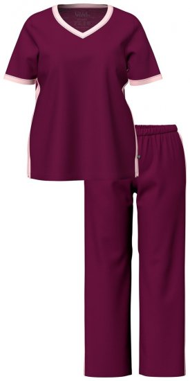 Ulla Popken 851245 Pyjama Marjanpunainen - Pyjama/Loungewear - 