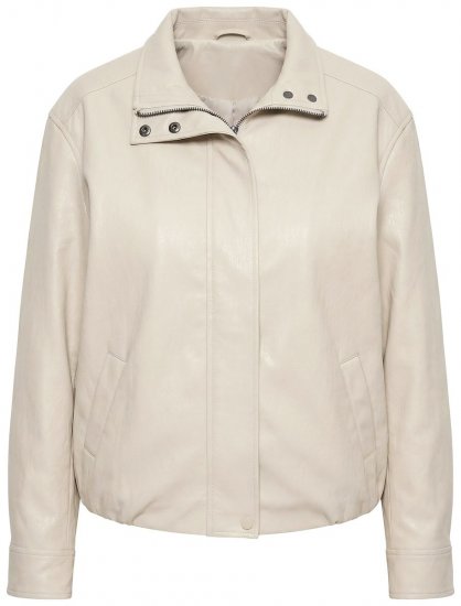 Ulla Popken 851329 Nahan näköinen vetoketjullinen biker-takki Taupe - Takit - Naisten takit plus-koossa
