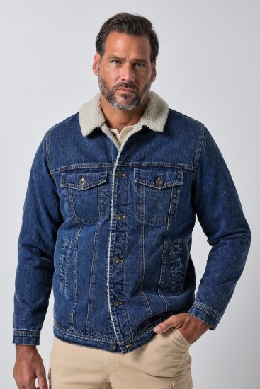 JP1880 851363 Farkkutakki teddyvuorella Denimsininen TALL - TALL takit - TALL-takit pitkille miehille