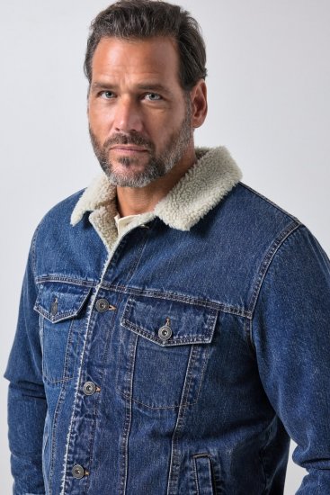 JP1880 851363 Farkkutakki teddyvuorella Denimsininen TALL - TALL takit - TALL-takit pitkille miehille