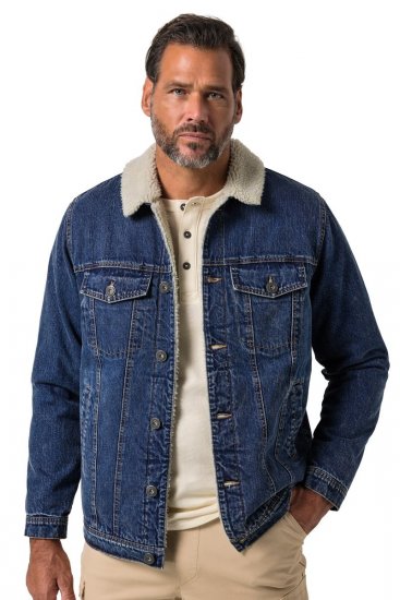JP1880 851363 Farkkutakki teddyvuorella Denimsininen TALL - TALL takit - TALL-takit pitkille miehille
