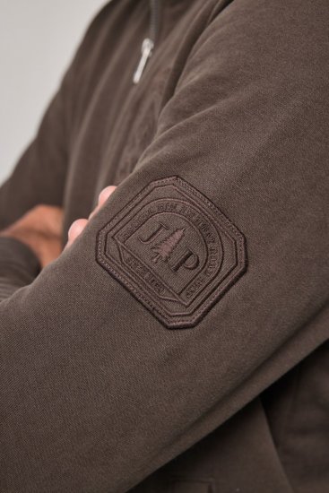 JP1880 851387 Vetoketjullinen collegetakki Pähkinänruskea TALL - TALL collegepaidat - TALL-collegepuserot ja -hupparit